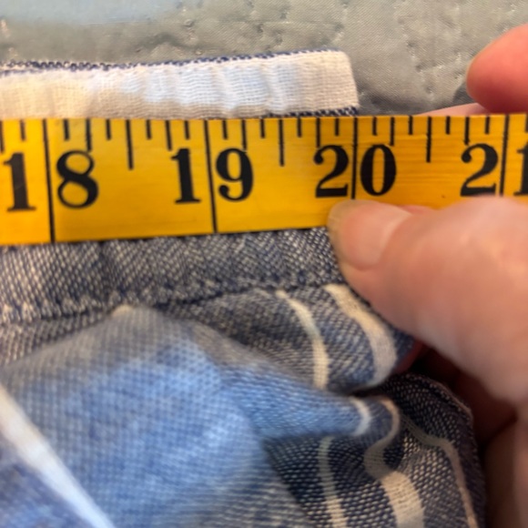 Nautica Blue and White Striped Linen Blend Athletic Shorts - Picture 8 of 10